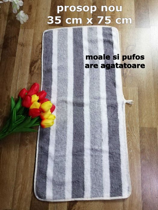 Set prosoape moi si pufoase ,pe gri si maro