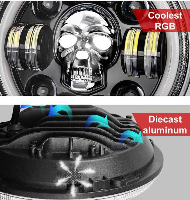Set Faruri RGB JEEP WRANGLER JK 2007-2017 Nissan Patrol “SKULL”