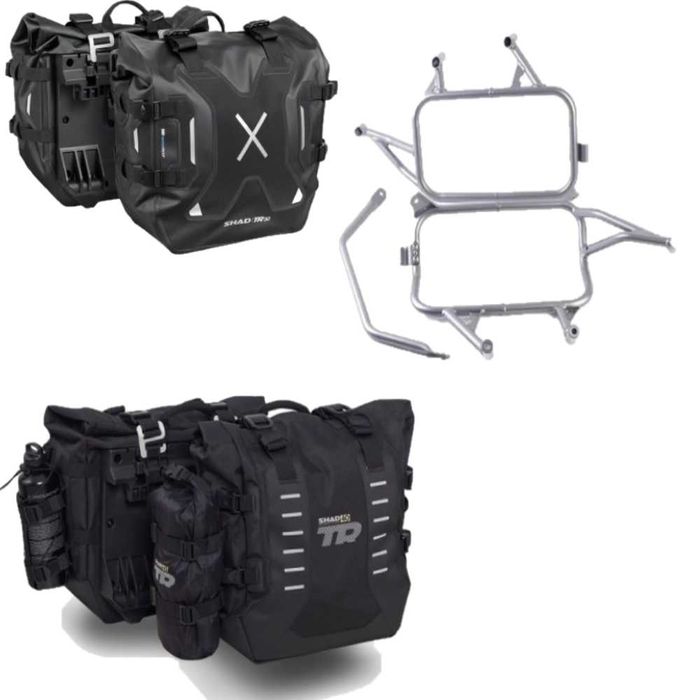 Suporti cutii CF / Set genti laterale Adventure Terra Black SHAD