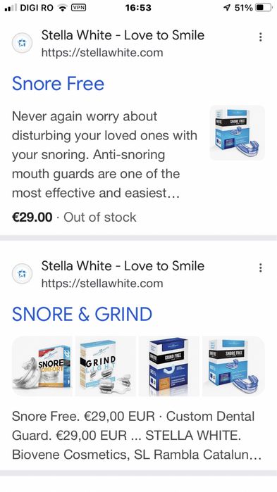 Dispozitiv anti sforait Stella White (Nou, sigilat)