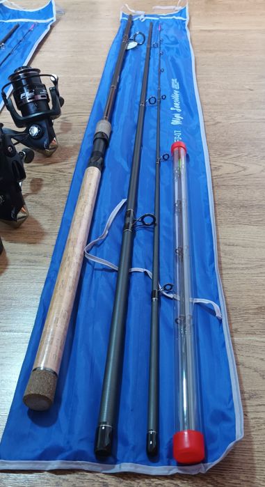 SET 2 Lansete Feeder 3.90m Saimino WindBlade + 2 Mulinete FL Sparkler