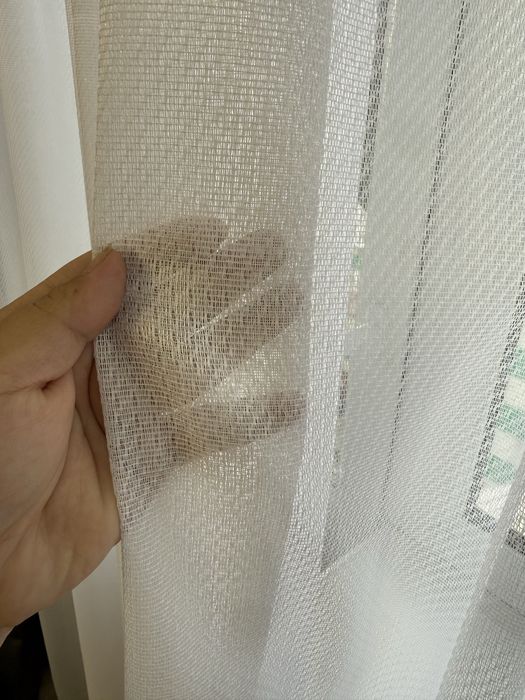 Тюль белый однотонный