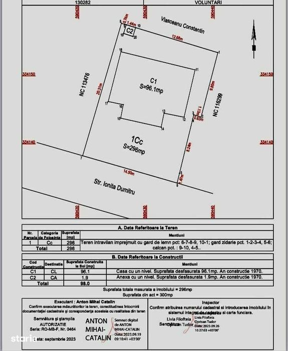 Teren 296 mp utili cu deschidere 14,5 m la strada in Pipera!