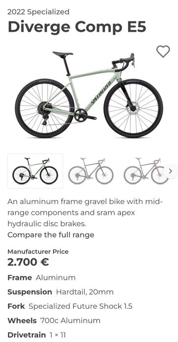 Bicicleta gravel cu suspensie integrata Specialized Diverge Comp E5