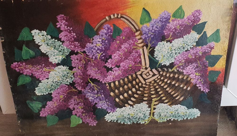 Pictura veche pe carton 500 lei