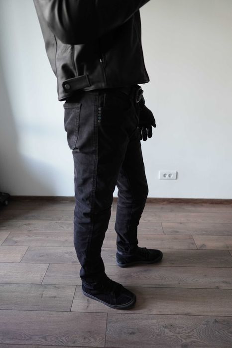 Blugi moto Broger California Washed Black, marimea 34, protecții SAS-TEC, Kevlar
