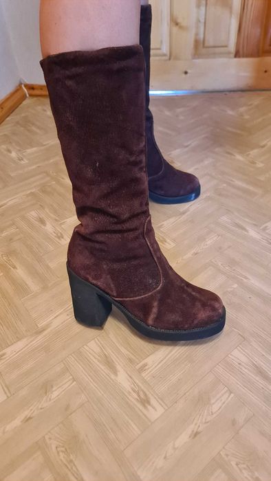 Сапоги женские зимние замшевые, теплые, новые