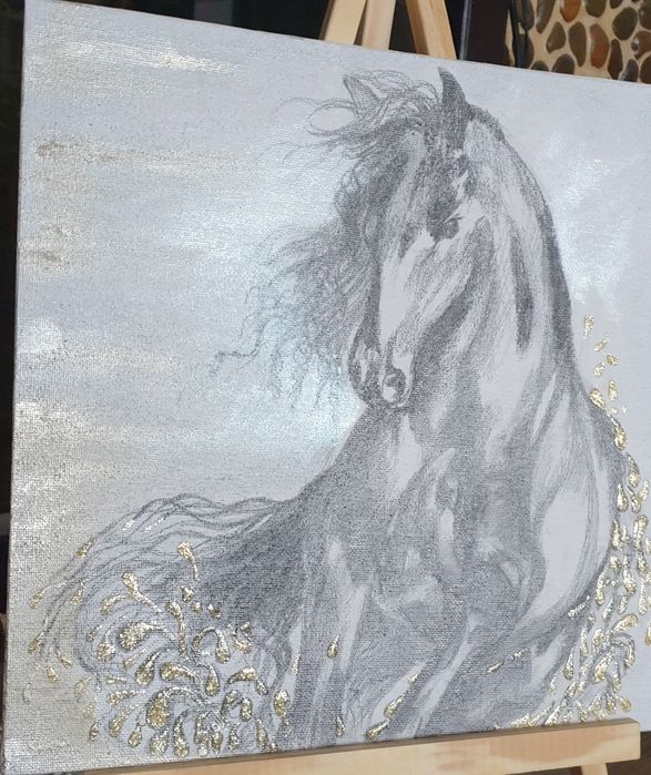 Tablou unic cu mini șevalet inclus