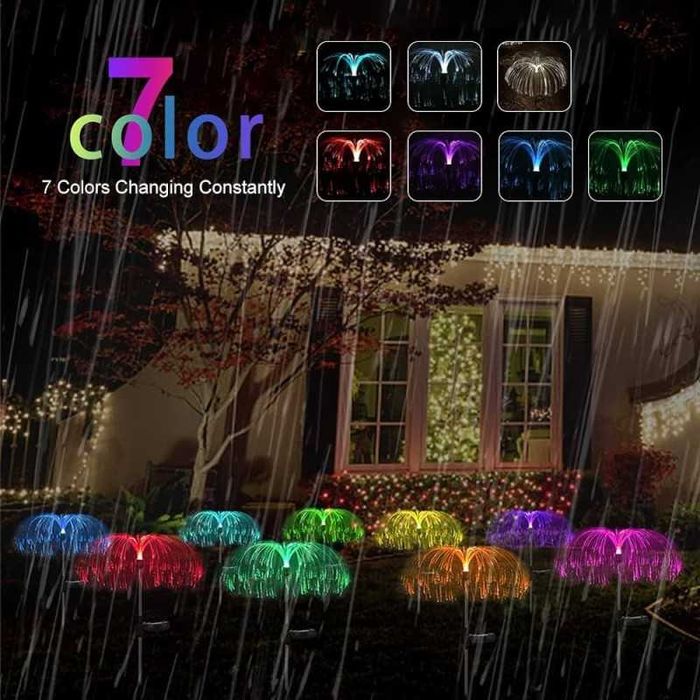 4158 Външни соларни градински лампи с уникална форма на медуза