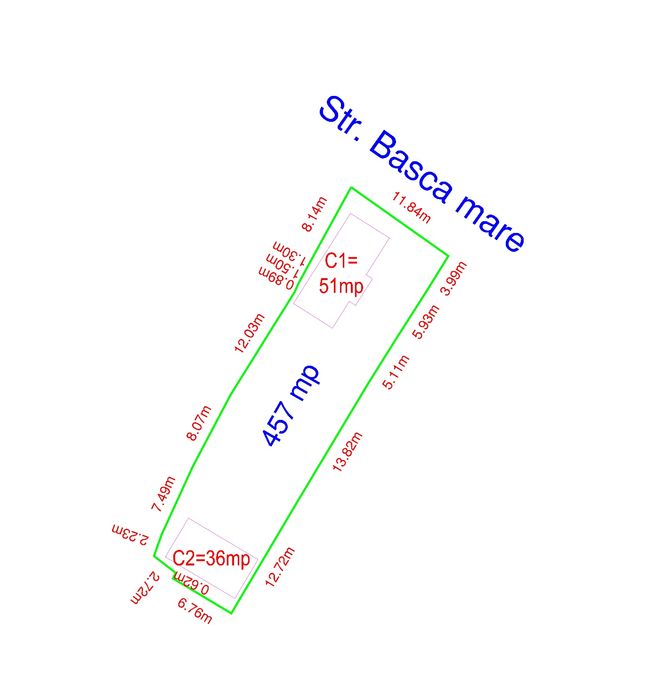 Vand Teren Intravilan  Buzau, str Basca Mare, nr.2, 457 mp
