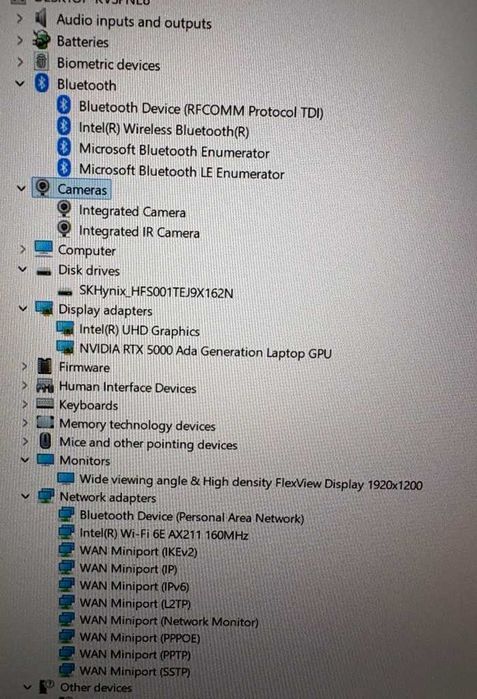 Lenovo ThinkPad P16 Gen 2  Eкан 16’IPS FHD+ 400nits 100%sRGB, cpu: i9 13950HX gpu: NVIDIA RTX 5000 16GB, Ram 64 Gb./1 Tb SSD. Гаранция до Юни 2026г