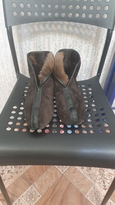 Тапочки из натур замши и меха