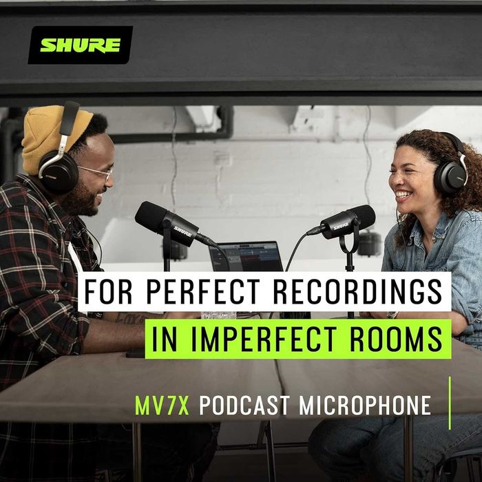 Професионален микрофон Shure MV7X XLR за подкаст и стрийминг (Нов)