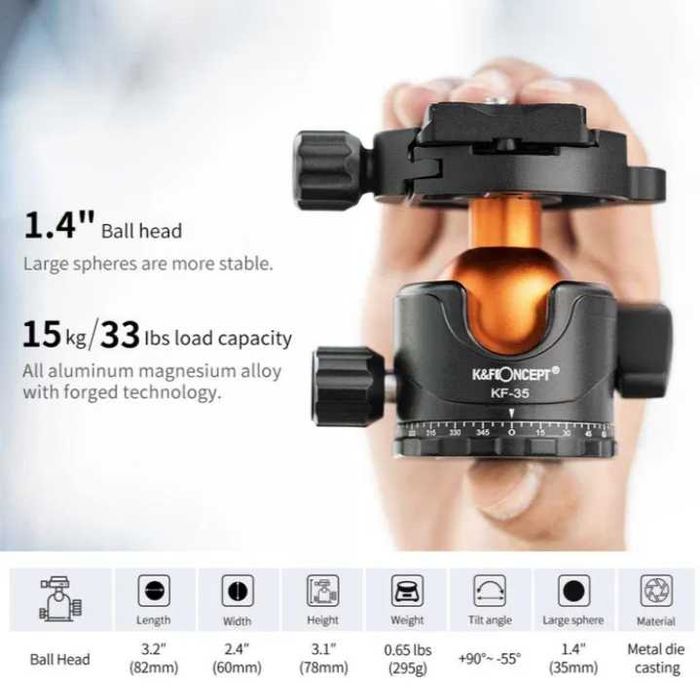 K&F Concept професионален статив (трипод) – 177 см / 15 кг