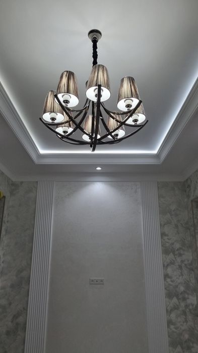 устанофка люстра