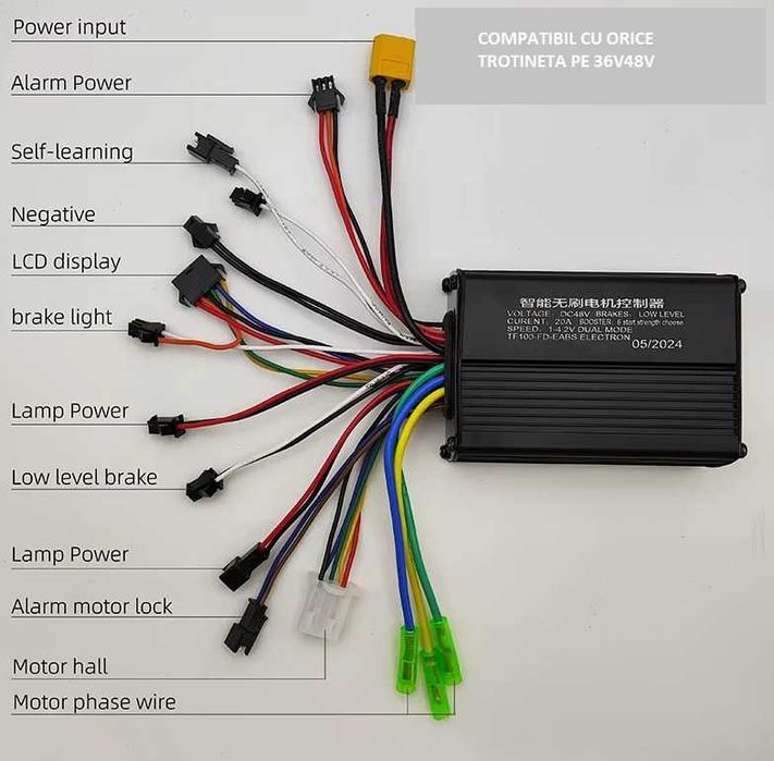 Kit de accelerație cu afișaj LCD 48V20A 500W-1000w Controler universal TF100