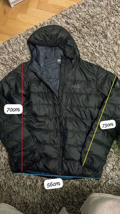 Geaca barbati puf natural Jack Wolfskin XL in stare foarte buna