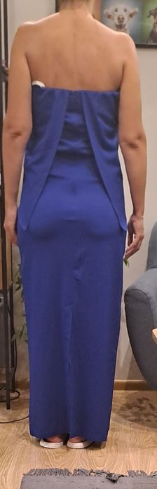 Официална турско синя дълга рокля