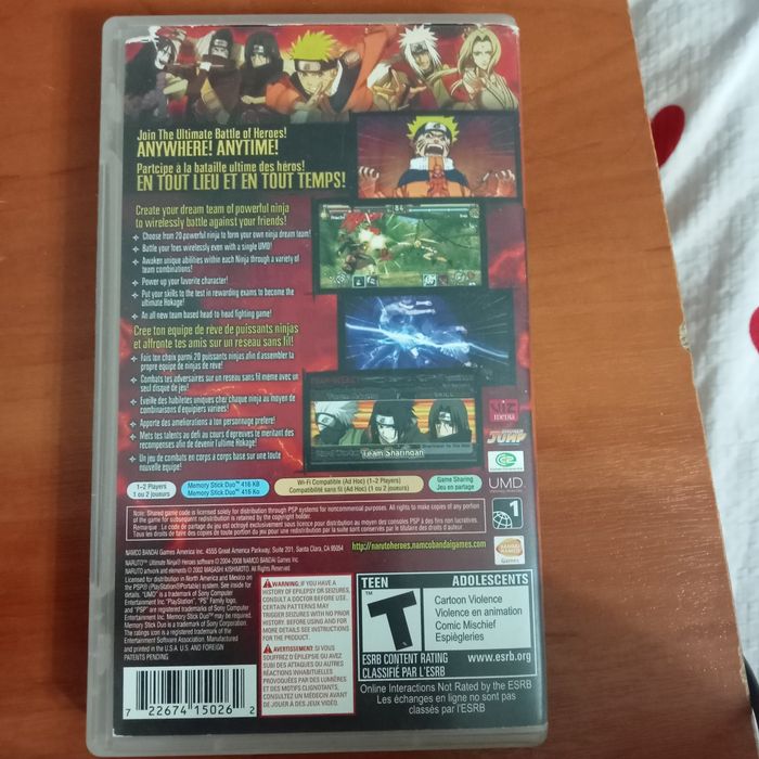 UMD-диск с игрой Naruto: Ultimate Ninja Heroes для PSP