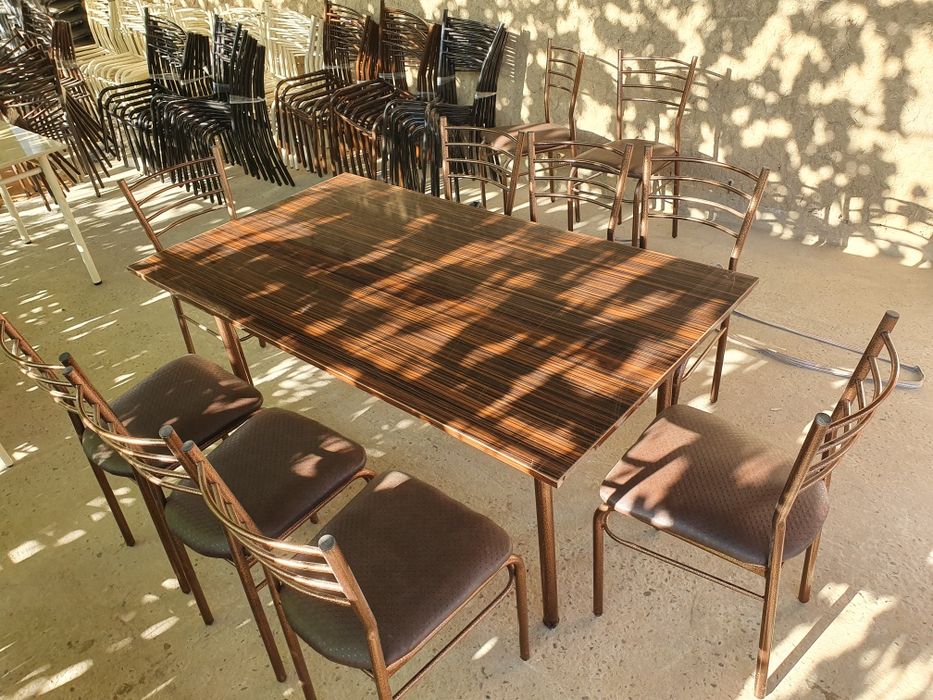 Камплэкт 6 та стул 1та стол акрил усилинний бакуват сифатли 920000 сом