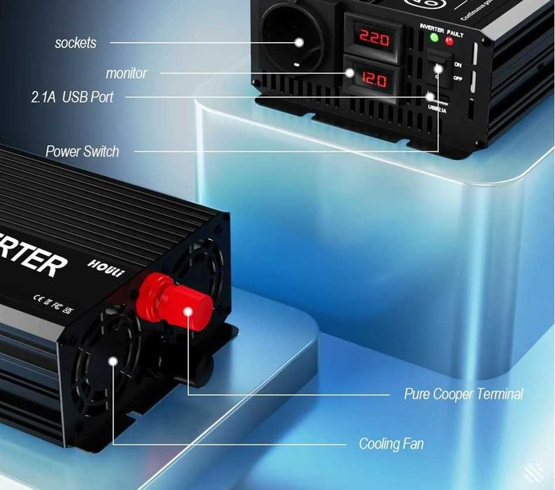 Invertor Houli 24V sau 12V 5000W Sinus  priza USB