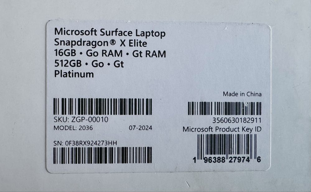 Microsoft Surface Laptop 7 13.8”  X Elite 16GB 512GB Nou Sigilat