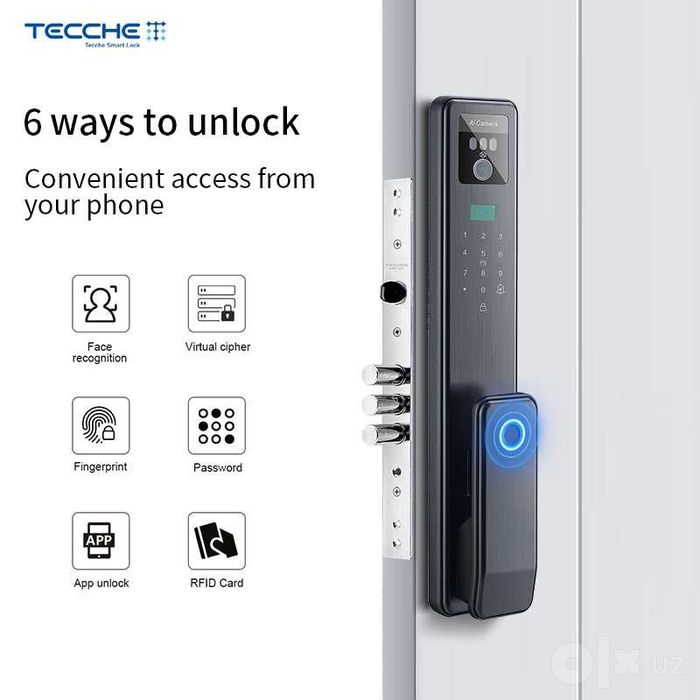 Aqlli qulf Smart Lock Умный замок TECCHE Model: Q7S (Face ID): 120 у.е ...