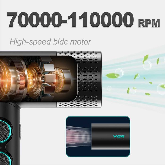 Професионален сешоар VGR-401 BLDC мотор за бързо сушене с нисък шум