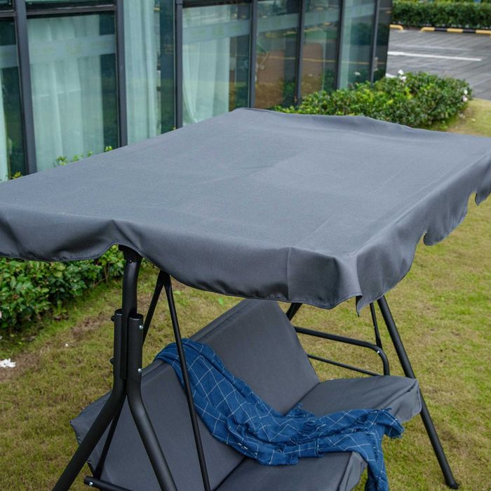 Outsunny 3-местна градинска люлка с подвижна възглавница