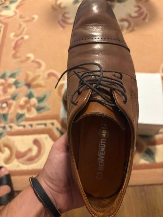 Pantofi derby bărbați Benvenuti maro din piele, 40