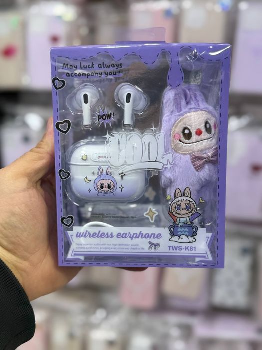 Наушники беспроводные детские подарочный набор Лабубу Labubu