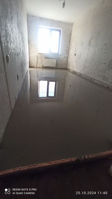 Наливной пол! Укладка ламината!