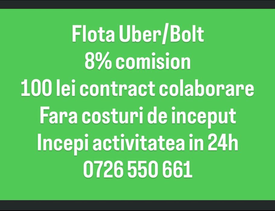 Flota Uber / Bolt Bucuresti Ilfov