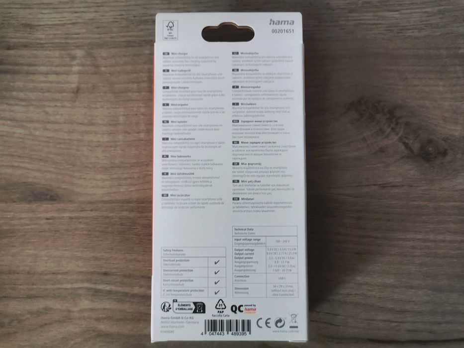 Incarcator Hama 25W USB-C PowerDelivery Qulacomm