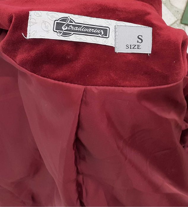 Taior Stradivarius catifea blazer sacou magenta vișiniu marime S nr.36
