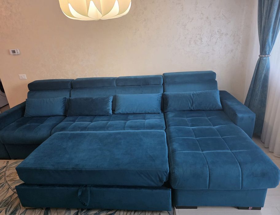 Colțar extensibil cu lada de depozitare