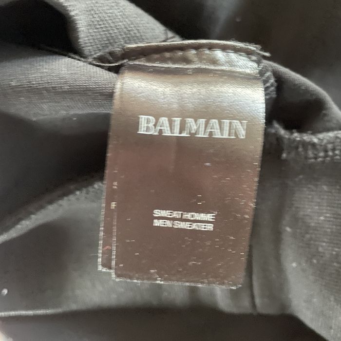 Bluza Balmain Paris  L  noua cu ericheta– crewneck negru, logo brodat