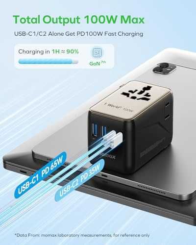 Универсален адаптер MOMAX 100W Universal Travel Adapter 6-in-1