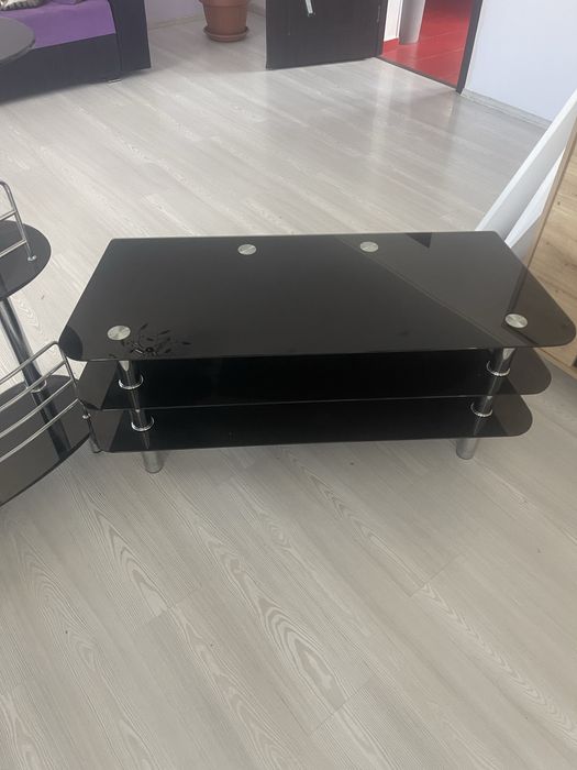Set mobilier sticlă securizată | Bar + comodă TV | Design modern