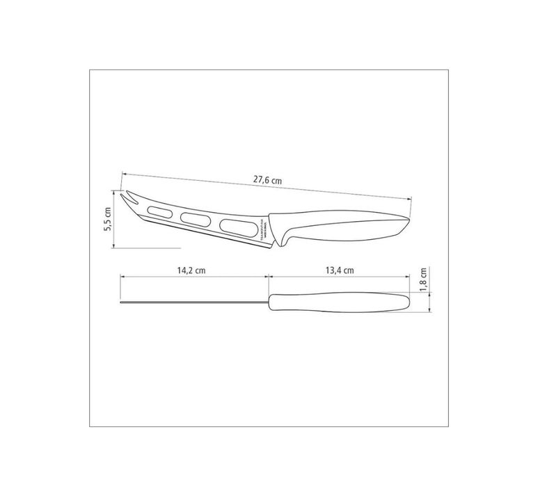 Нож для сыра Tramontina Plenus, серый, 15 см