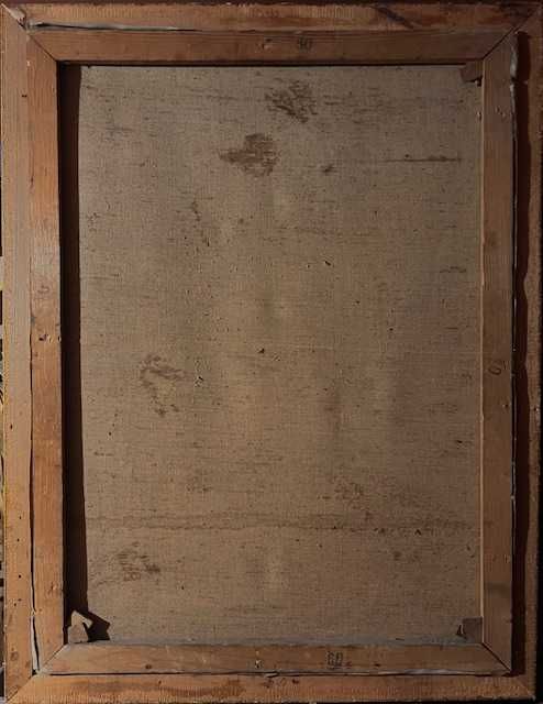 Tablou vechi, realizat in ulei pe panza. 80x60 cm+rama. Semnat.