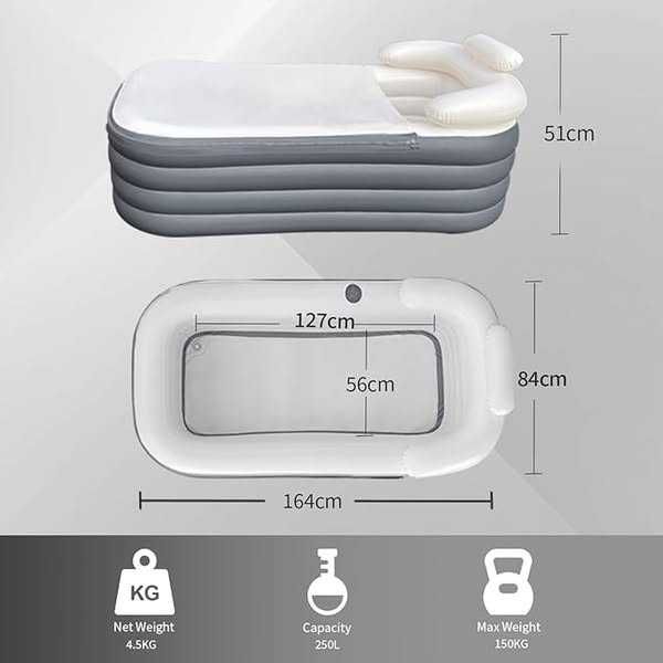 Cadă de baie gonflabilă pentru adulți