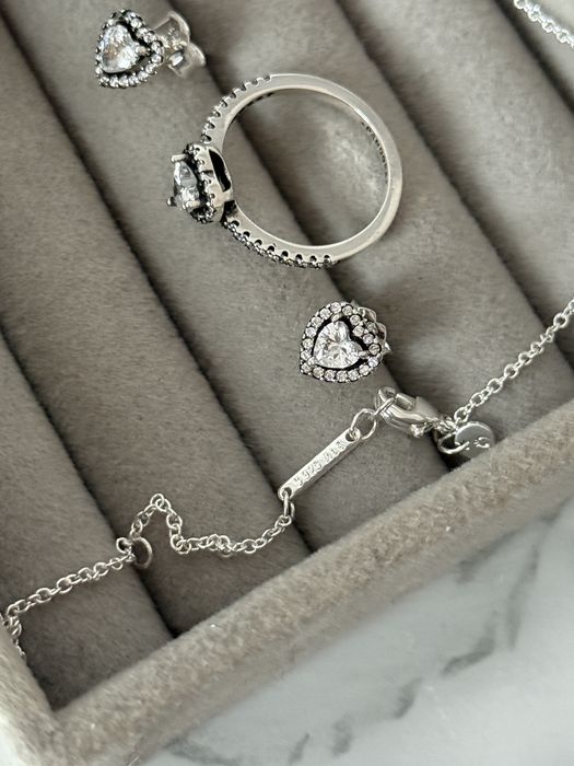 Oferta! Pandora set cercei , lantisor si inel 7