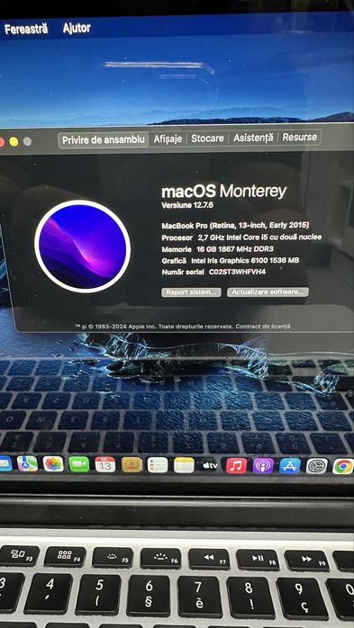 Laptop macbook pro 13. 2016. Intel i5-16gb ram-SSD 256gb
