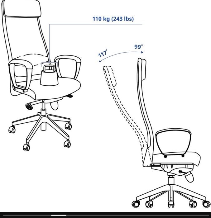 Scaun ikea rotativ din piele potrivit pentru birou