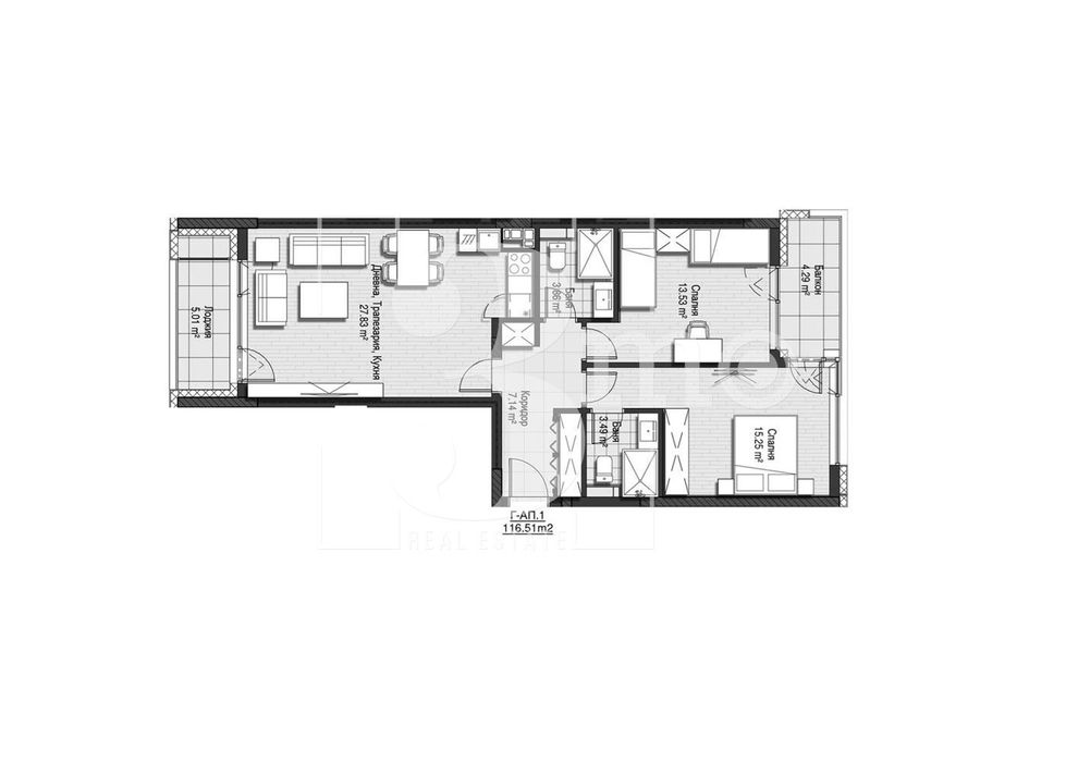 Продава се Тристаен апартамент в София, Хладилника - 117 кв.м за 2197 €/кв.м - Снимка #3