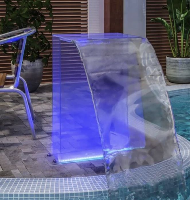 Fântână de piscină cu LED-uri RGB, acril, 51 cm VidaXL