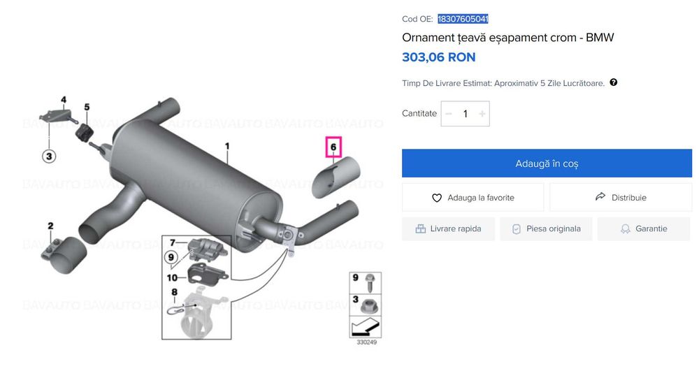 Tips tobe evacuare BMW F30 F32 F33 F34 F35 F36 - ORIGINALE