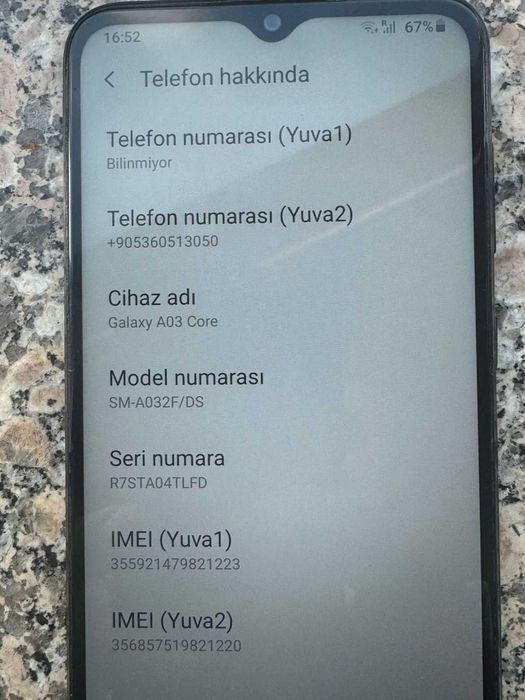 Смартфон Samsung Galaxy A03 Core 2/32GB