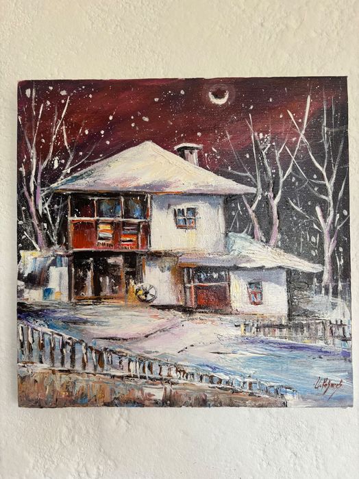 Маслена картина “Зимна тишина”